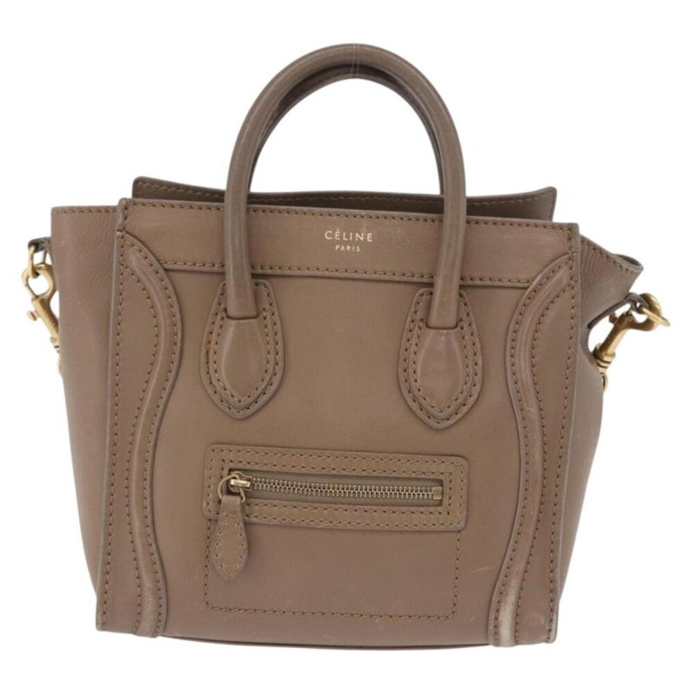 Celine Shopper Luggage Leather Beige Leather Handbag